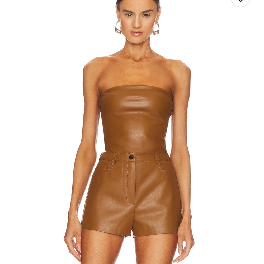 CULTNAKED faux leather shorts in choco